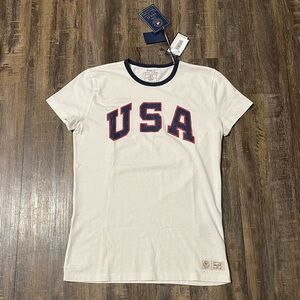 Polo by Ralph Lauren Women's White USA Graphic Tee